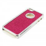 Wholesale iPhone 5  5S Glitter Diamond Chrome Case (Hot Pink)